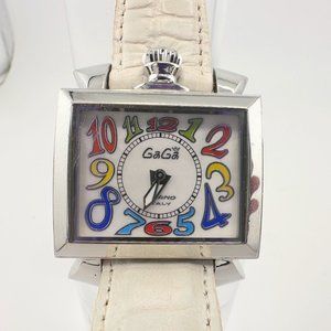 GaGa MILANO NAPOLEONE Men's Wrist watch - White Band -Stand Out Bold Face - Grea